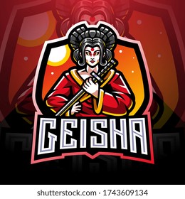 Geisha esport mascot logo design