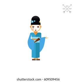 Geisha flat icon