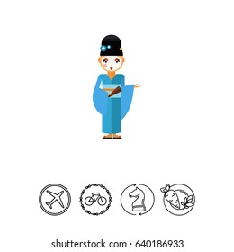 Geisha flat icon