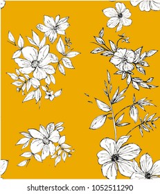 Geisha flowers pattern