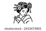 Geisha icon. asian culture. vector illustration on white background
