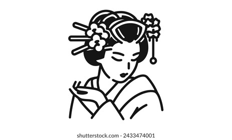 Geisha icon. asian culture. vector illustration on white background