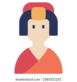 Geisha Icon Illustration, für UIUX, Infografik usw.