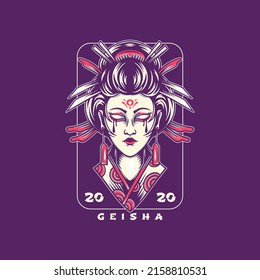 Geisha Japan Illustration For Merchandise