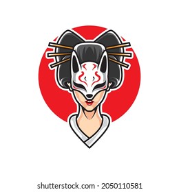 GEISHA KITSUNE MASK HEAD LOGO