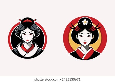 geisha logo this vector illustrator art