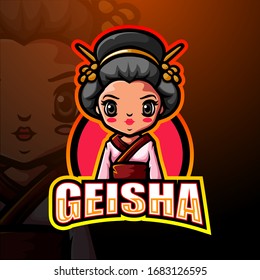 Geisha mascot esport logo design