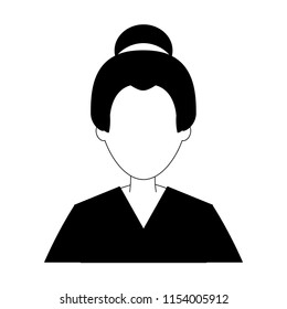 Geisha profile avatar in black and white
