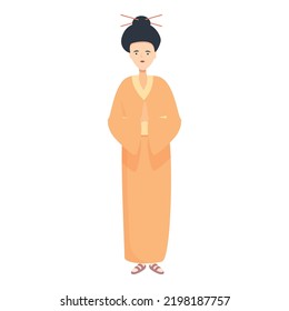 Geisha style icon cartoon vector. Japan female. Kimono girl