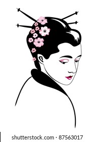 Geisha ( stylized vector illustration)