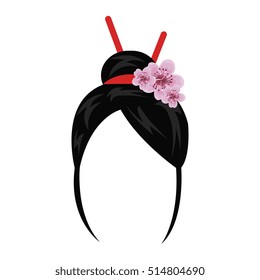 geisha wig hair style icon