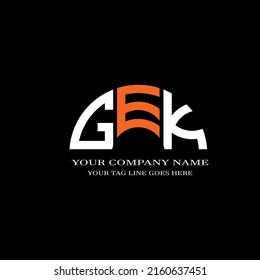 Diseño creativo del logotipo de la letra GEK con gráfico vectorial