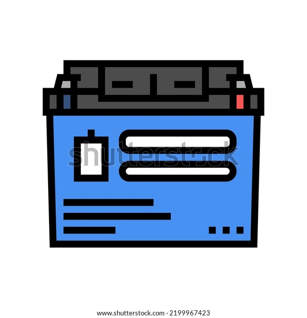 gel cell battery color icon vector.\
gel cell battery sign. isolated symbol\
illustration