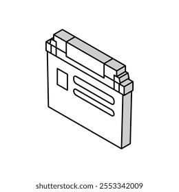 gel cell battery isometric icon vector. gel cell battery sign. isolated symbol illustration