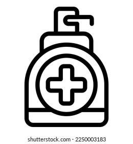 Gel clean icon outline vector. Hand bottle. Disinfect soap
