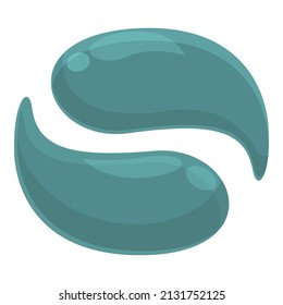 Vector de caricatura de icono del parche de los ojos de gel. Máscara facial. Piel cosmética