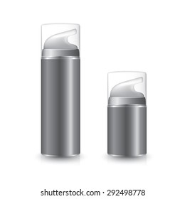 Gel Or Foam Dispenser Pump Plastic Bottle White. Ready For Your Design.