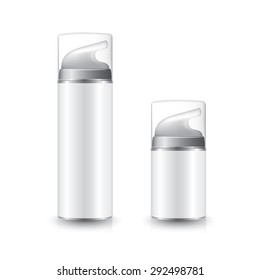 Gel Or Foam Dispenser Pump Plastic Bottle White. Ready For Your Design.