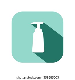 gel foam or liquid pump icon with long shadow