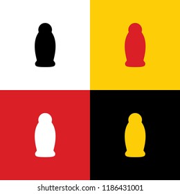 Gel, Foam Or Liquid Soap. Dispenser Pump Plastic Bottle silhouette. Vector. Icons of german flag on corresponding colors as background.