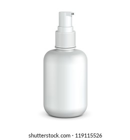 Gel, Foam Or Liquid Soap Dispenser Pump Plastic Bottle White. Ready For Your Design. Product Packing Vector EPS10