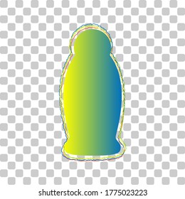 Gel, Foam, Liquid Soap. Dispenser Pump Plastic Bottle. Blue to green gradient Icon with Four Roughen Contours on stylish transparent Background. Illustration.