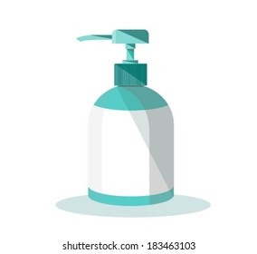 Gel, Foam Or Liquid Soap Dispenser Pump Plastic Bottle green. Ready For Your Design. Product Packing Vector EPS10