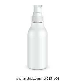 Gel, Foam Or Liquid Soap Dispenser Pump Plastic Bottle White. Ready For Your Design. Product Packing Vector EPS10 