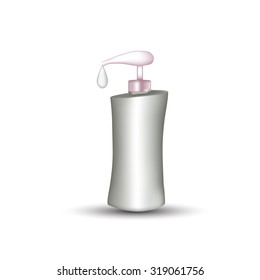 Gel, Foam Or Liquid Soap Dispenser Pump Plastic Bottle White. 