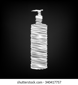 Gel, Foam Or Liquid Soap Dispenser Pump Plastic Bottle silhuette with chalk effect 