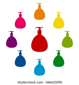 Gel, Foam Or Liquid Soap Dispenser Pump Plastic Bottle silhuette