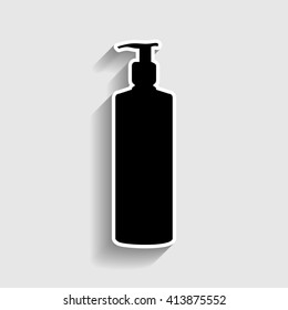 Gel, Foam Or Liquid Soap Dispenser Pump Plastic Bottle silhouette