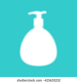 Gel, Foam Or Liquid Soap Dispenser Pump Plastic Bottle silhouette