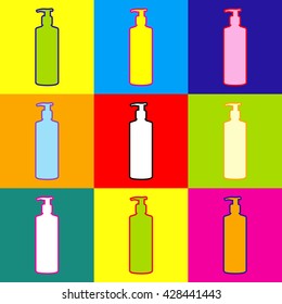 Gel, Foam Or Liquid Soap Dispenser Pump Plastic Bottle silhouette