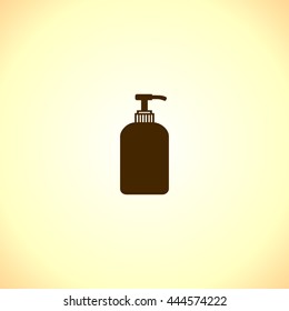 Gel, foam or liquid soap dispenser pump plastic bottle vector icon