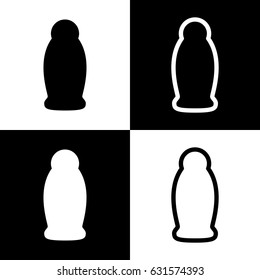 Gel, Foam Or Liquid Soap. Dispenser Pump Plastic Bottle silhouette. Vector. Black and white icons and line icon on chess board.