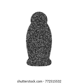 Gel, Foam Or Liquid Soap. Dispenser Pump Plastic Bottle silhouette. Vector. Black icon from many ovelapping circles with random opacity on white background. Noisy. Isolated.