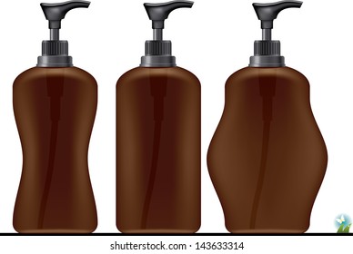 Gel, Foam Or Liquid Soap .Pump Bottle . Ready For Your Design. Product Packing Vector illustration.
