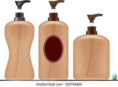 Gel, Foam Or Liquid Soap .Pump Bottle . Ready For Your Design. Product Packing Vector illustration.