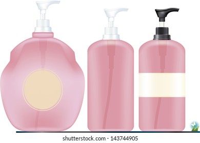 Gel, Foam Or Liquid Soap .Pump Bottle . Ready For Your Design. Product Packing Vector illustration.