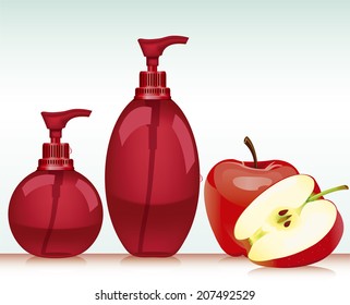 Gel, Foam Or Liquid Soap .Pump Bottle . Ready For Your Design. Product Packing Vector illustration.