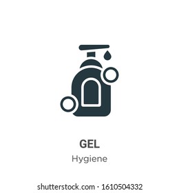 Gel glyph icon vector on white background. Flat vector gel icon symbol sign from modern hygiene collection for mobile concept and web apps design.