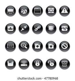 Gel Icon in Black - Web and Internet Buttons.