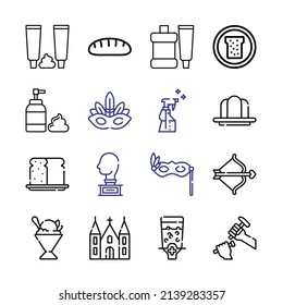gel Icon Set con iconos de línea. Estilo De Línea Delgada Moderna. Adecuado para Web e Icono móvil. Ilustración del vector EPS 10.