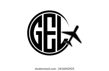 GEL initial letter tour and travel agency circle logo design vector. hajj Umrah agency, abstract, tourism agency, tourist guide, emirates, airlines, airplane flight, business, monogram, brand, company