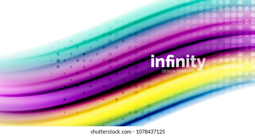 Gel jelly fluid flowing liquid rainbow style colours, wave abstract background, modern minimal colorful design. Vector illustration