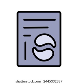 Gel Patch Color Icon. Simple illustration of eye mask. Face Anti Aging Procedure Icon. Isolated Vector Illustration.