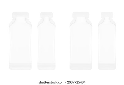 Mochila de bolsitas de gel. Ilustración vectorial aislada en fondo blanco. Fácil de usar para alimentos, medicinas, cosméticos, etc. EPS10.	