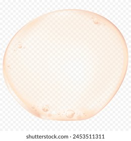 Gelserumtropfen mit Bläschen Oberflächenhintergrund. Vektorgrafik 3d Clear Liquid Blobs Oil, Collagen, Jelly, Wasser Textur in Glossy Surface. Kosmetische Schönheitspflege Produkt Lotion Essenz, Säure Feuchtigkeitscreme Abstrich 