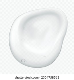 Toco de textura de gel. Crema líquida facial, gel o icono de cuidado de la piel de loción corporal. Vector de cara de la muestra de frotis de productos cosméticos.